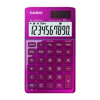 卡西欧SL-1000TW-PK卡片式时尚办公计算器 粉色