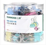 Sunwood三木 15mm-6#彩色筒装长尾票夹 2016（60只/筒）
